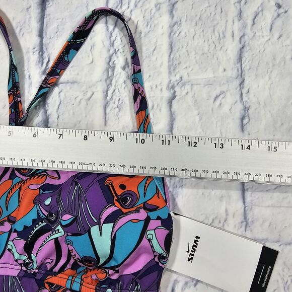 Nike WOMENS SZ M HydraStrong Bulls Ox Printed Purple One Piece Swimsuit Beach - Picture 7 of 13